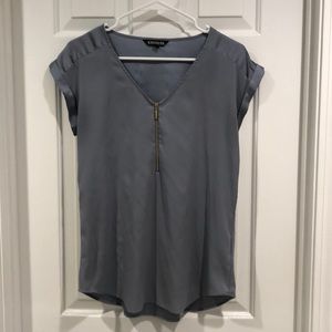 Gray zipper blouse